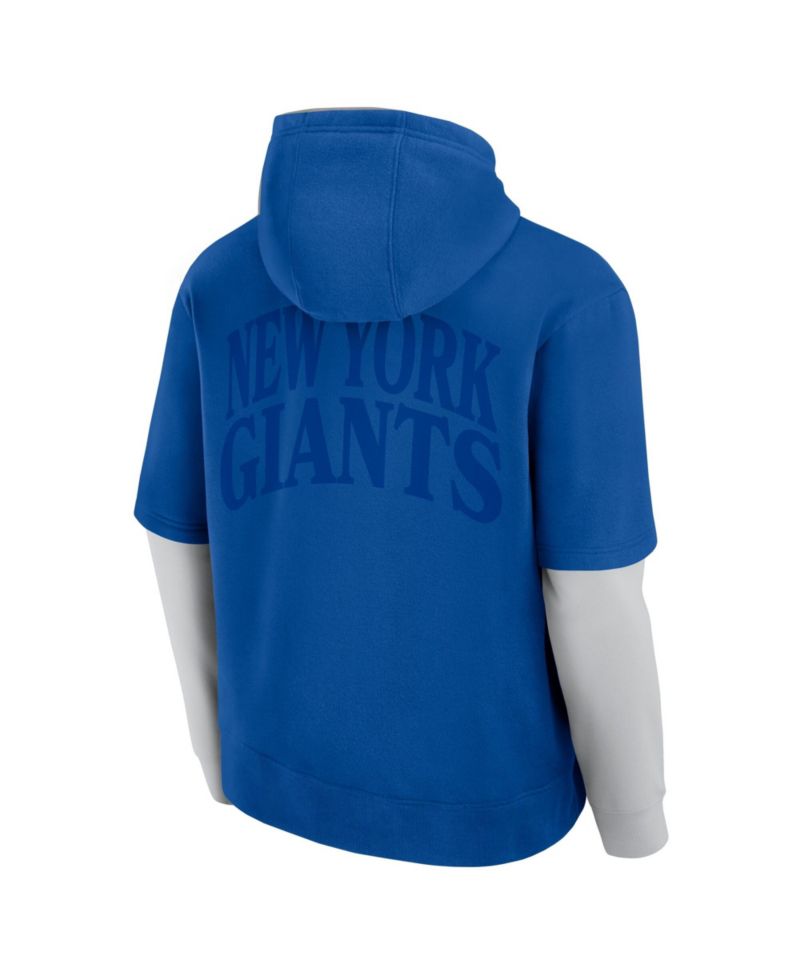 Men's and Women's Royal New York Giants Sleek Elements Pullover Hoodie