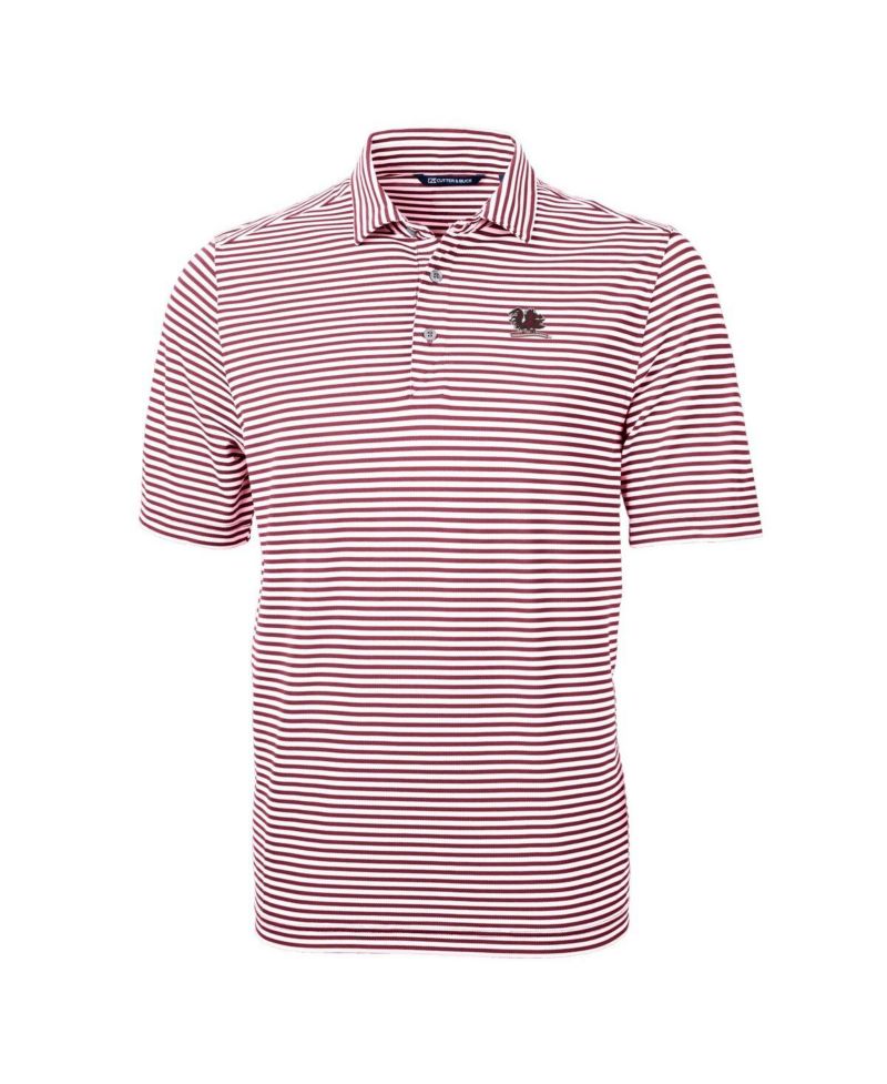 Men's Garnet South Carolina Gamecocks Vault DryTec Virtue Eco Pique Stripe Polo