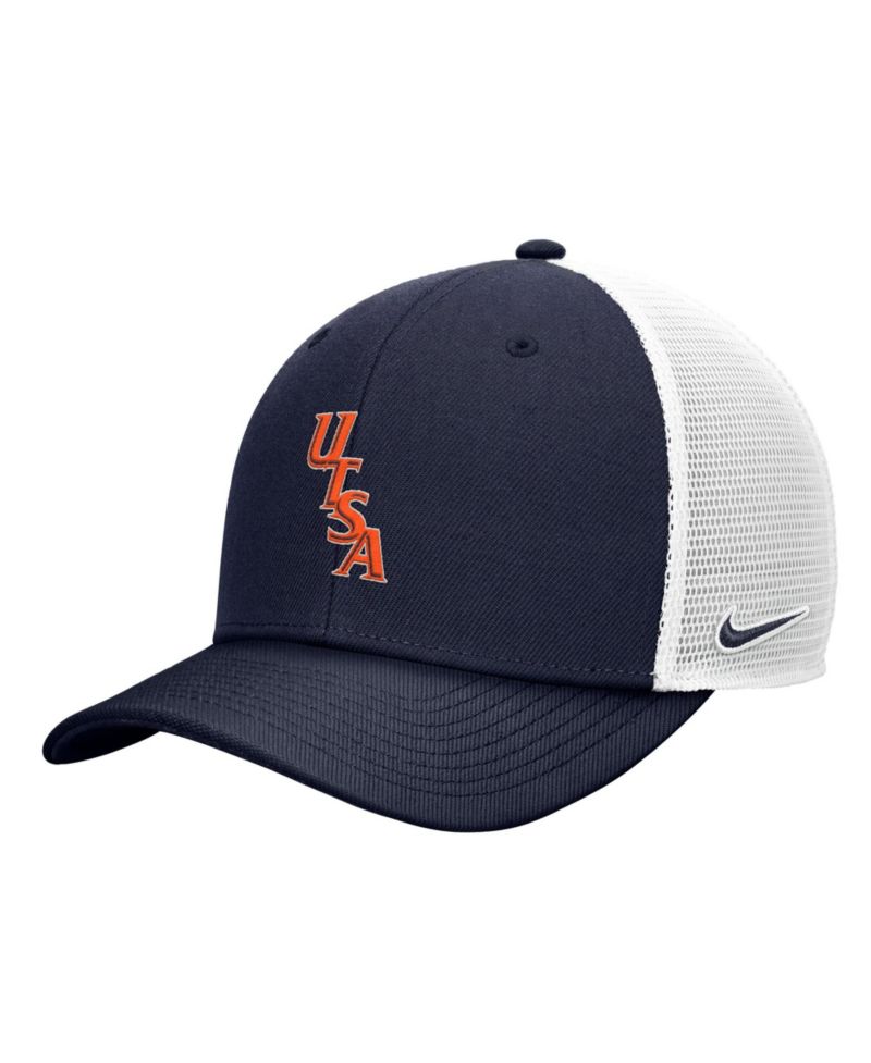 Men's Navy/ White UTSA Roadrunners Rise Trucker Adjustable Hat