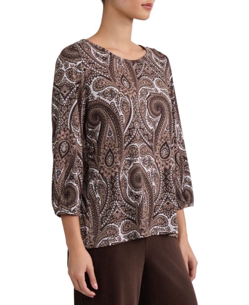 Women's 3/4-Sleeve Paisley Blouse