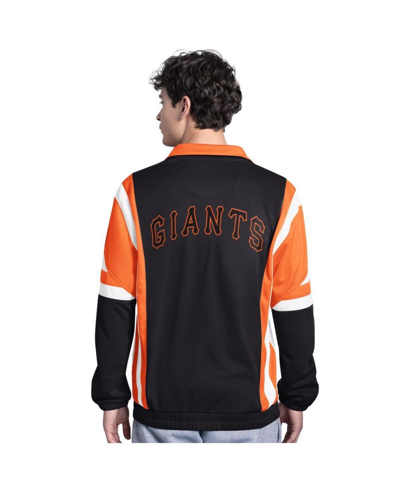 Men's Black/Orange San Francisco Giants Contender Tricot Full-Zip Track Jacket