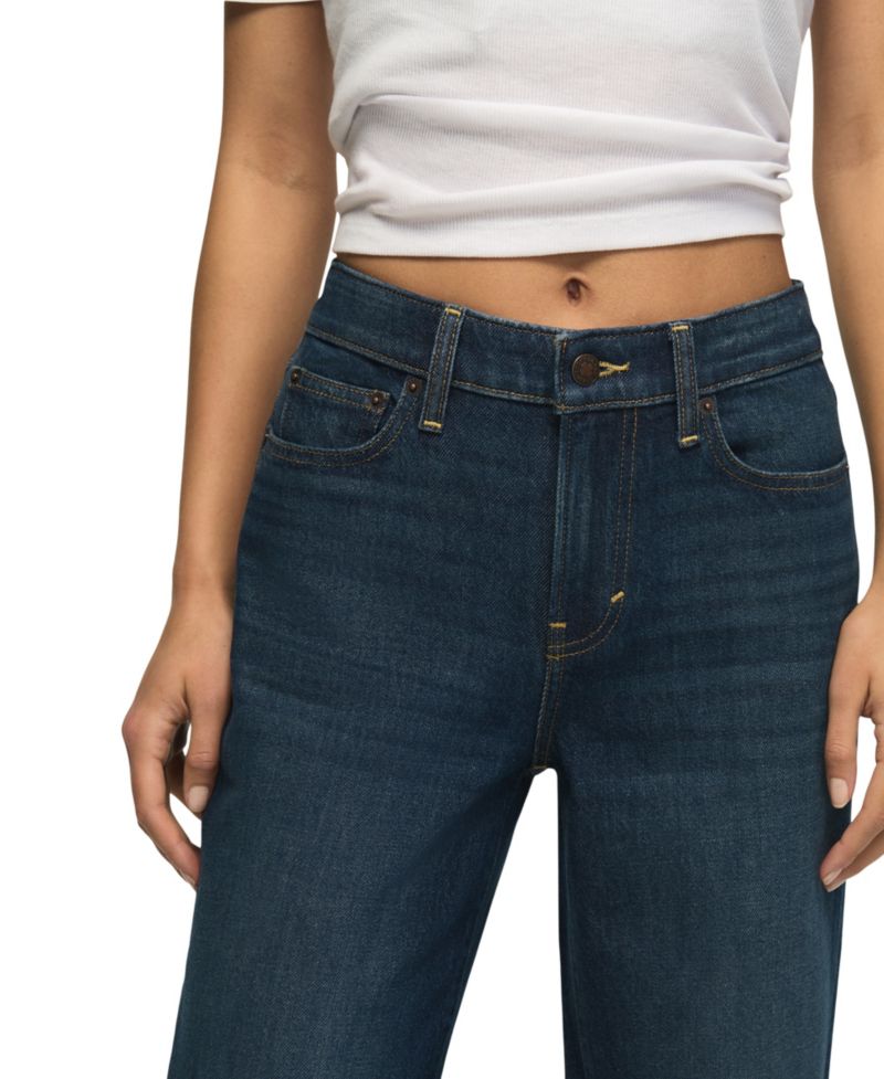 Women's Mid Rise Curvy Baggy Wide Leg Jeans
