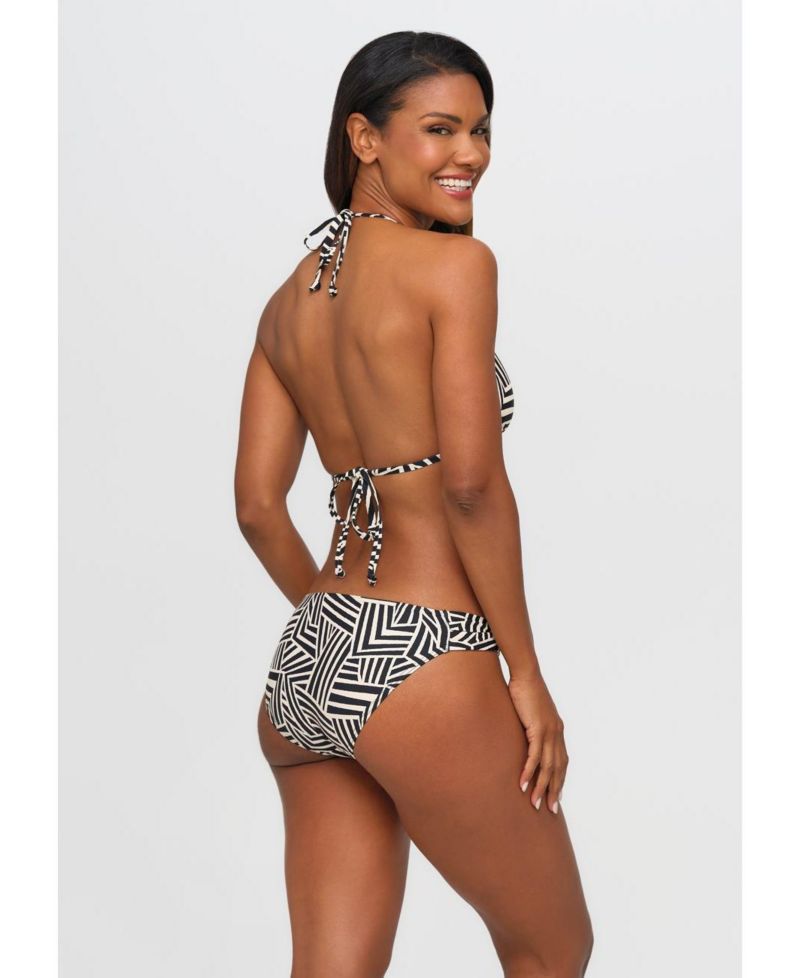 Women's Geometric Print Removable Pads Triangle Bikini Top