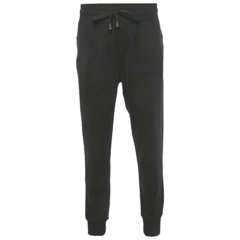 Men's Black Cotton Logo Plaque Sweatpants