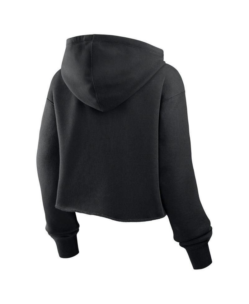 Women's Black New Orleans Saints Oversized Hometown Heritage Cropped Hoodie