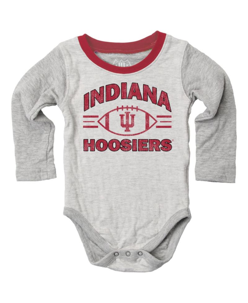 Baby Boys and Girls Heather Gray Indiana Hoosiers Jie Jie Hopper Set