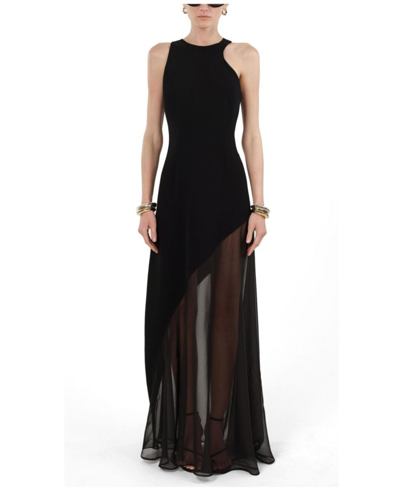 Women's Sheer Detail Maxi Dress