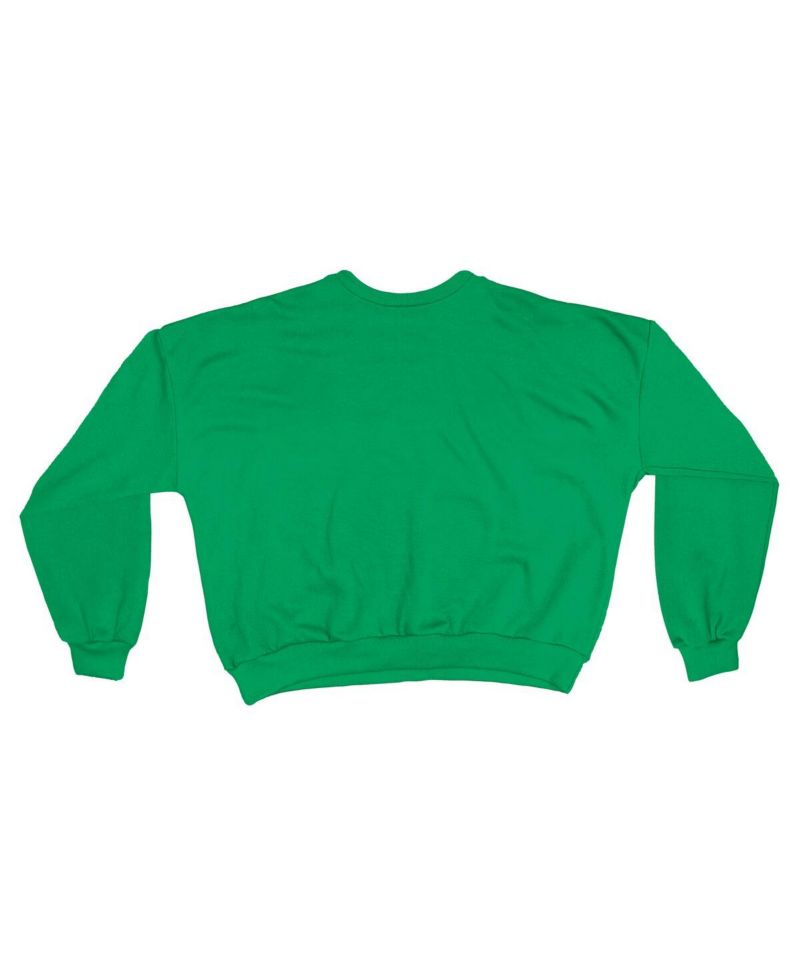 Women's Green Notre Dame Fighting Irish Oversized Janice Waist-Length Sweatshirt