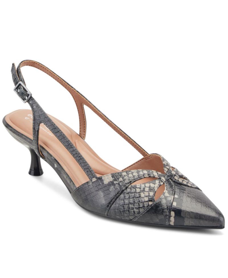 Women's Kaisley eFlex Cutout Leather Slingback Kitten Heel Pumps