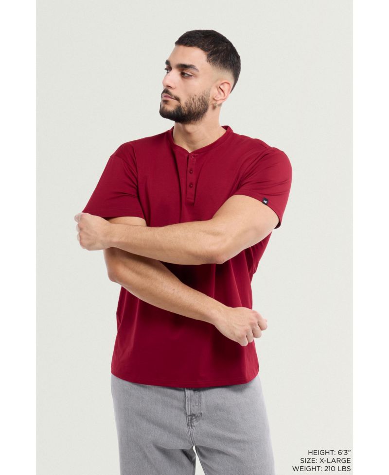 Big & Tall Basic Henley Neck Short Sleeve T-Shirt