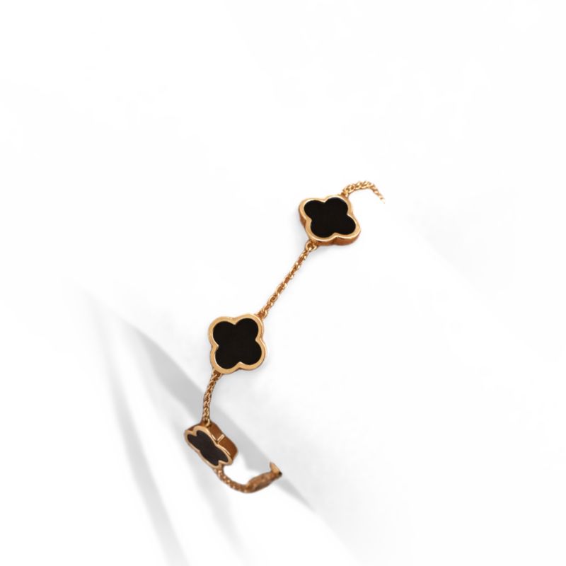 Onyx Flower Station Bracelet