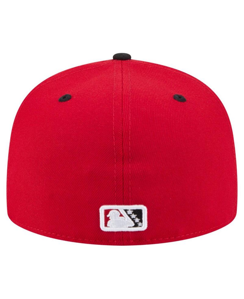 Men's Red/Black Erie SeaWolves Authentic Collection 59FIFTY Fitted Hat