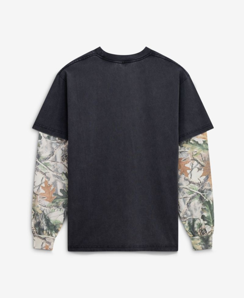 Men's Black/Camo West Virginia Mountaineers Back Bay Twofer Heavyweight Long Sleeve T-Shirt