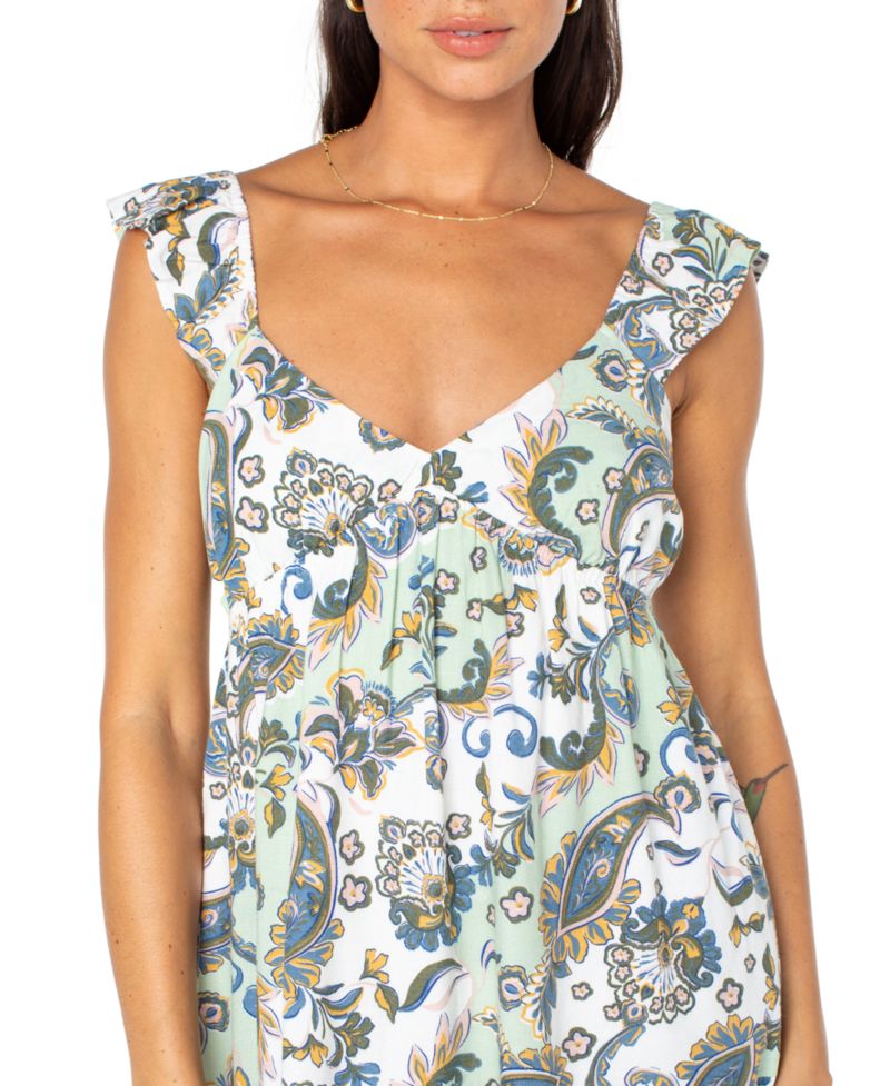 Women's Paisley-Print Palmy Days Flutter-Sleeve Mini Dress