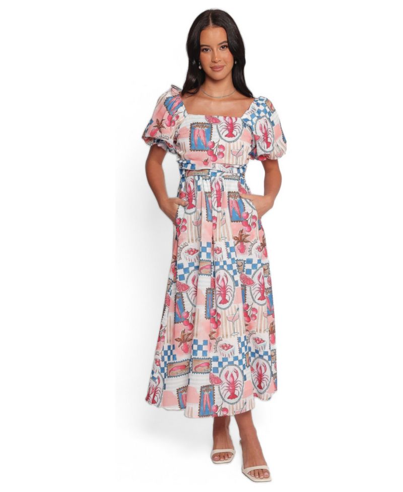 Women's Clo Puff Sleeve Midi Dress