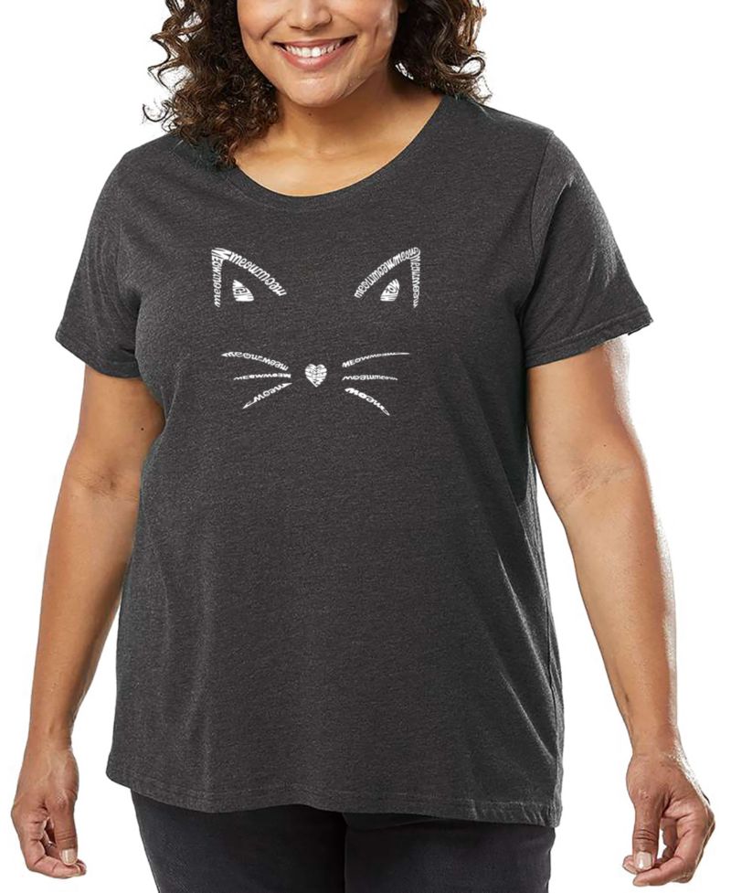 Plus Size Whiskers Word Art T-Shirt