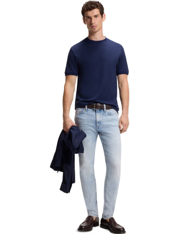 Men's Cotton-Silk Jacquard Regular-Fit T-Shirt