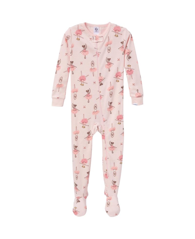 Baby Girls' Snug Fit Footed Pajamas, 4-Pack, Dog