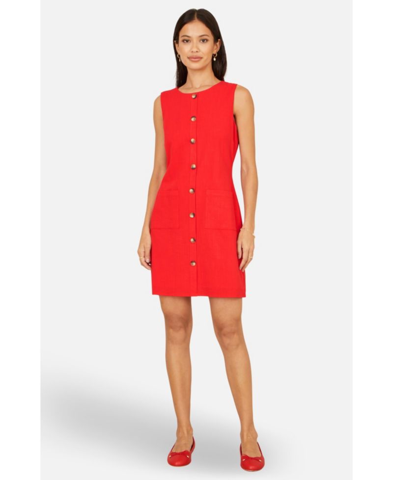 Women's Viscose Button Detail Shift Dress