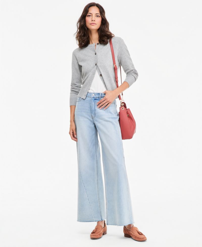 Women's High-Rise Twist Seam Wide-Leg Jeans, Regular & Short