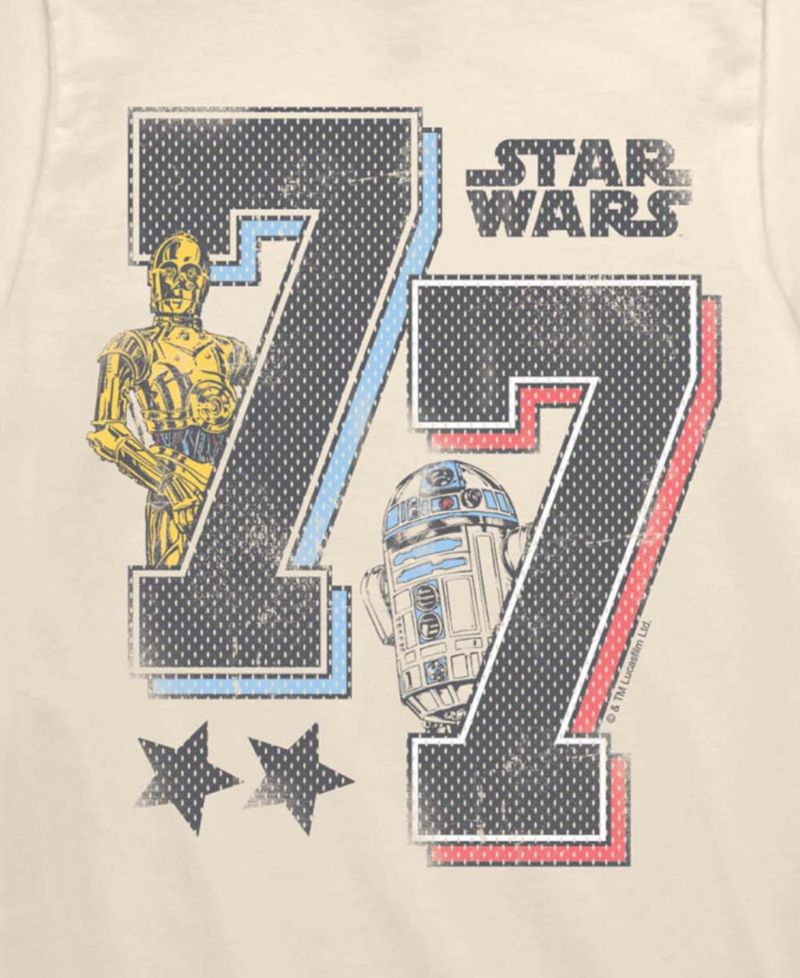 Star Wars Boys' 8-20 C-3PO and R2D2 Sporty Short-Sleeve Graphic T-Shirt