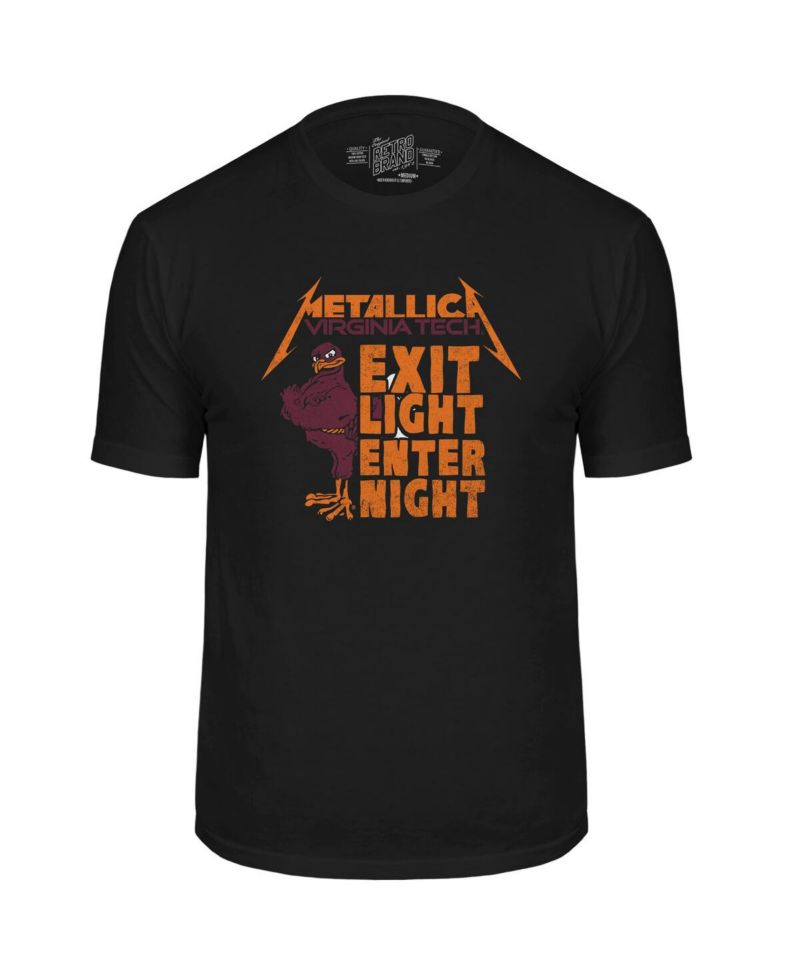 Men's Black Virginia Tech Hokies Metallica Retro T-Shirt