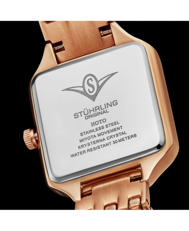 Confidant 4020 Women s Square Watch - Quartz Movement, 27mm Case, Crystal-Accented Bezel, Stainless Steel Bracelet