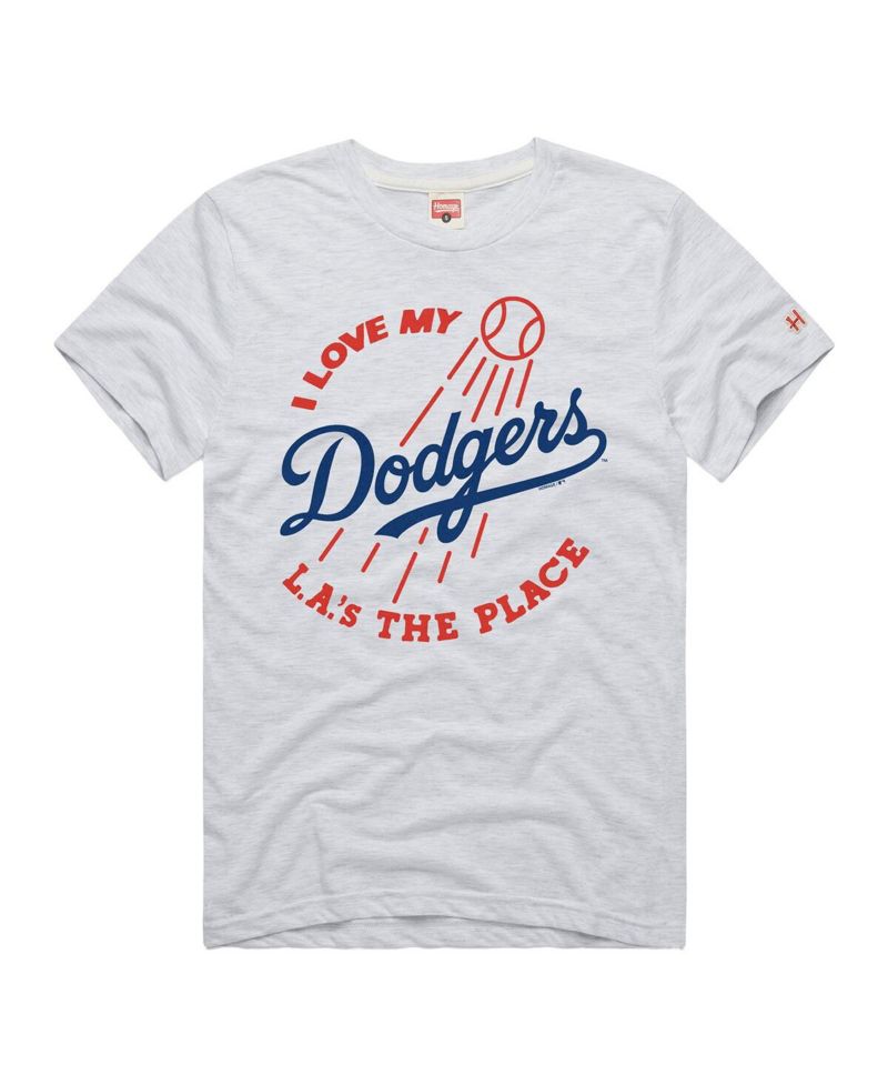 Men's Ash Los Angeles Dodgers Hyper Local Tri-Blend T-Shirt