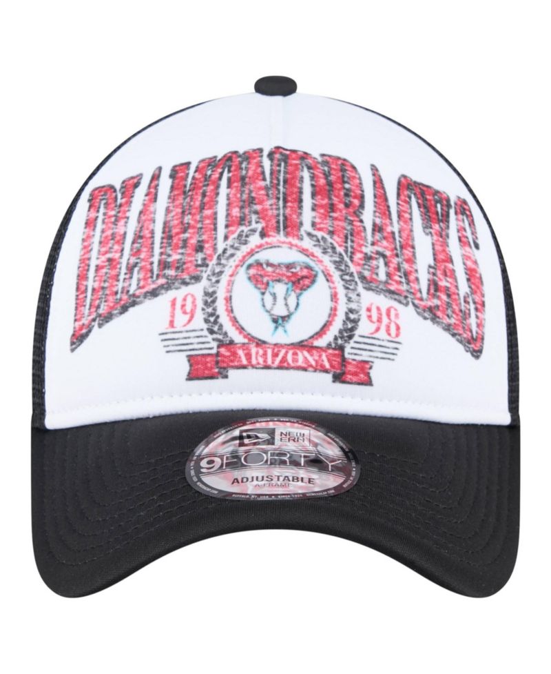 Men's Black Arizona Diamondbacks Distressed 9FORTY A-Frame Adjustable Trucker Hat