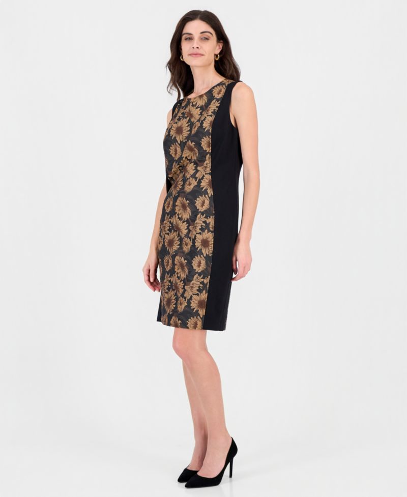Women's Sleeveless Jacquard Sheath Dress