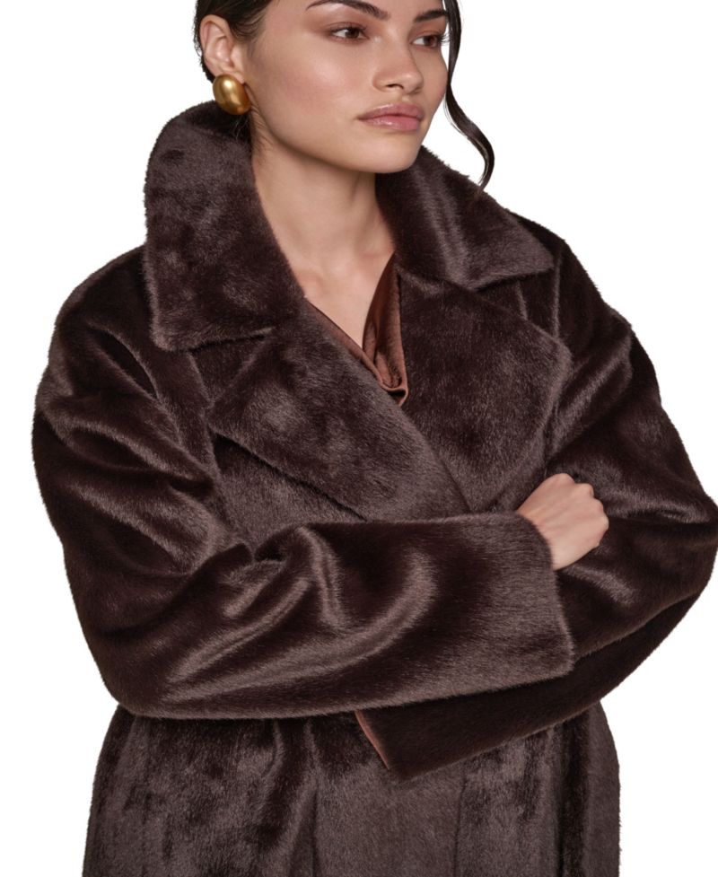 Women's Faux Fur Belted Coat