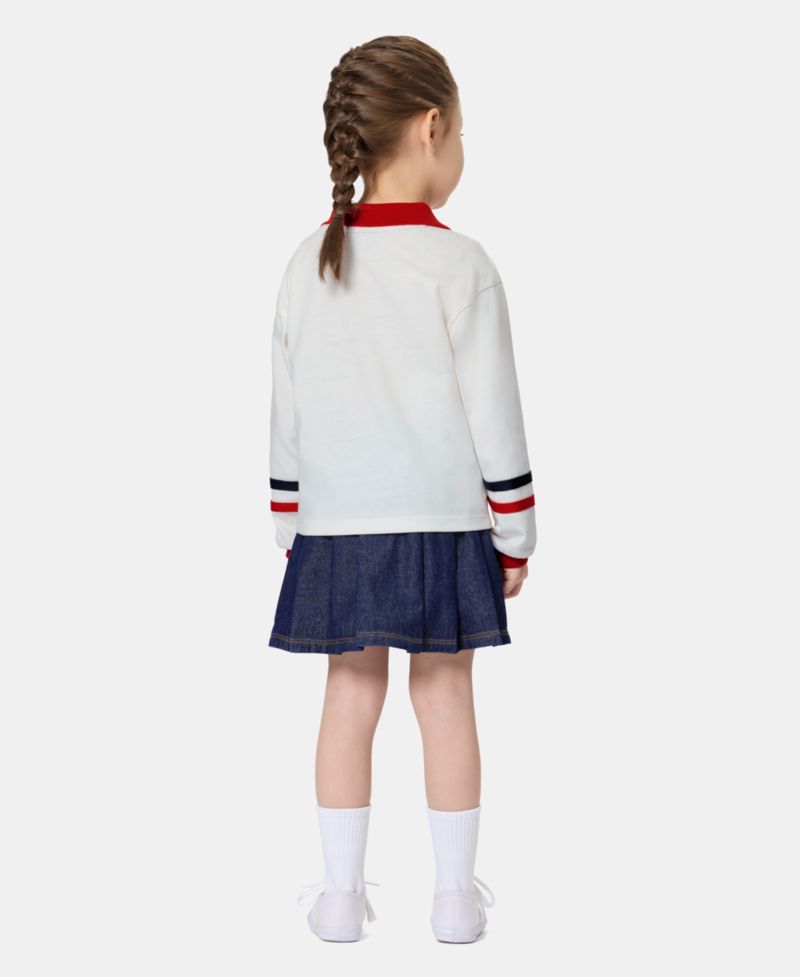 Girls' 2T-6X Ribbed Collared Top and Skort, 2-Piece Set