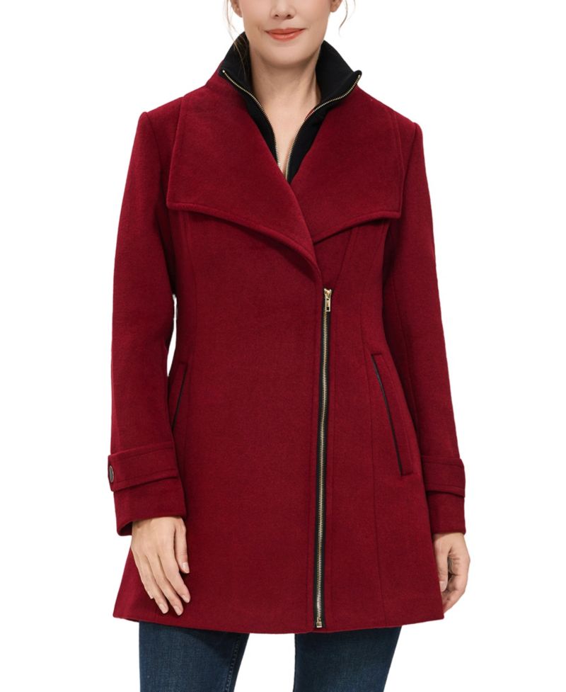 Women's Kinsley Wool Blend Zip Front Walking Coat