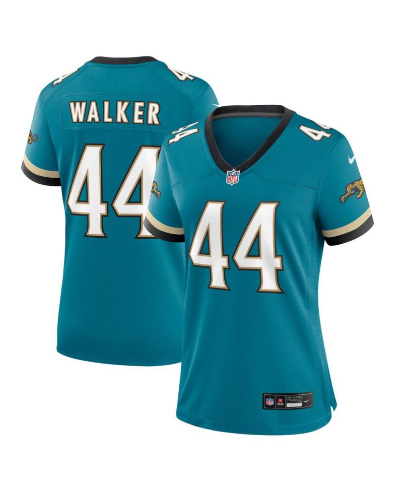 Women's Travon Walker Teal Jacksonville Jaguars Prowler Throwback Game Jersey