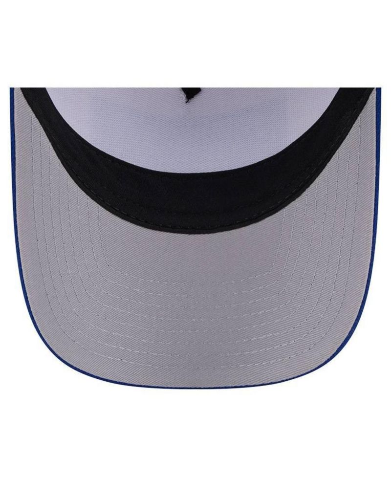 Men's Stone/Royal New York Mets Text A-Frame Trucker 9FORTY Hat