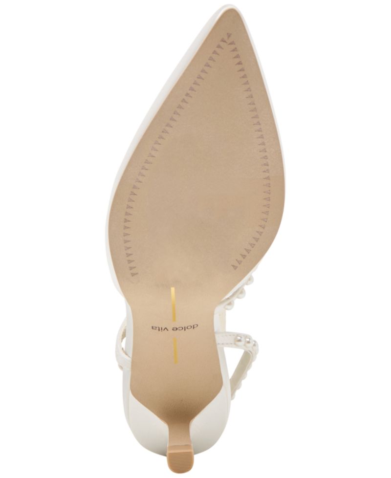 Women's Kamra Pearl Mid Satin Strappy Kitten Heel Pumps