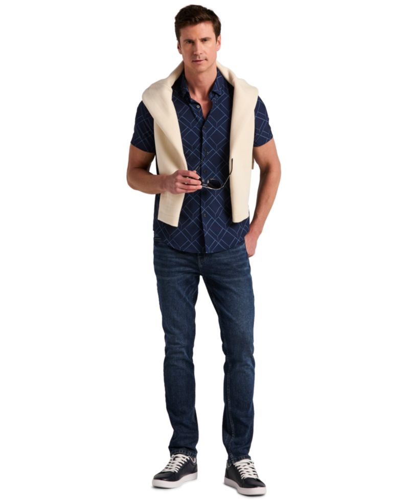 Men's Perry Geo Print Slim-Fit Shirt