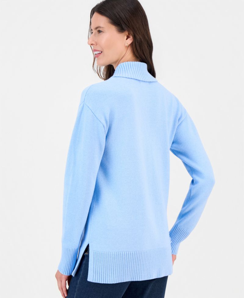 Petite Shawl Collar Cotton-Blend Sweater