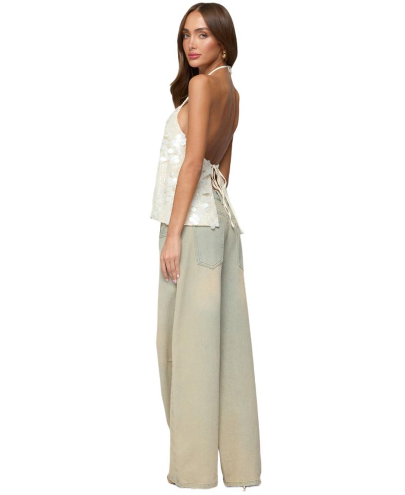 Women's Ellorie Backless Sequin Halter Top