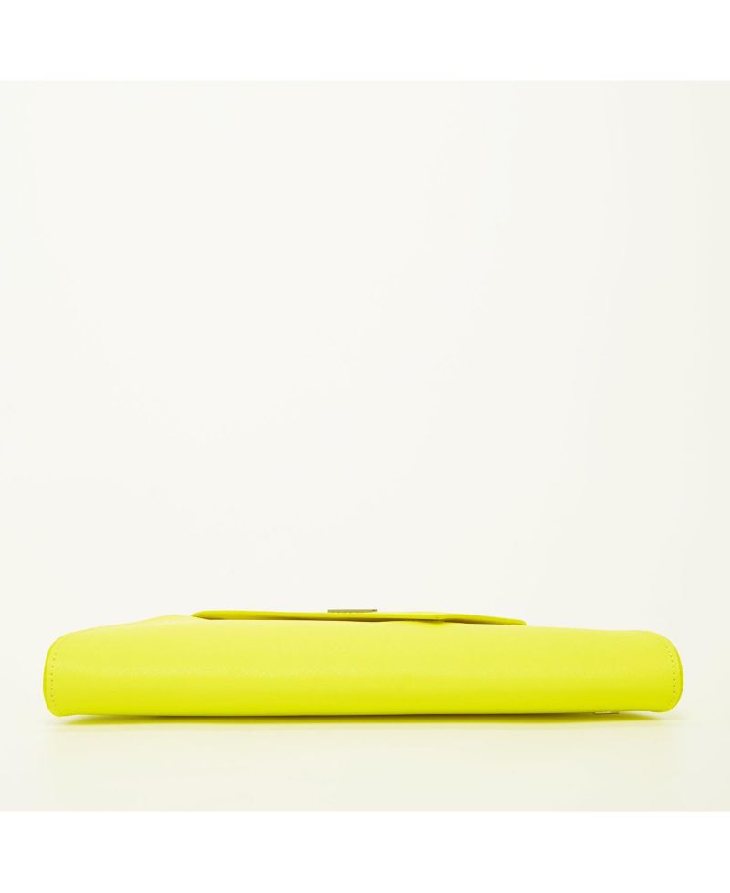 Yellow Purse Saffiano Leather Clutch Bag Unique Evening Purse Women's Handbag
