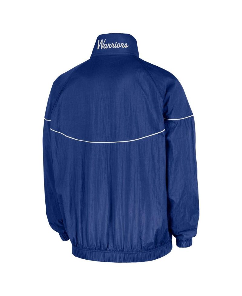 Men's Royal Golden State Warriors Courtside Wind Runner Woven Half-Zip Jacket