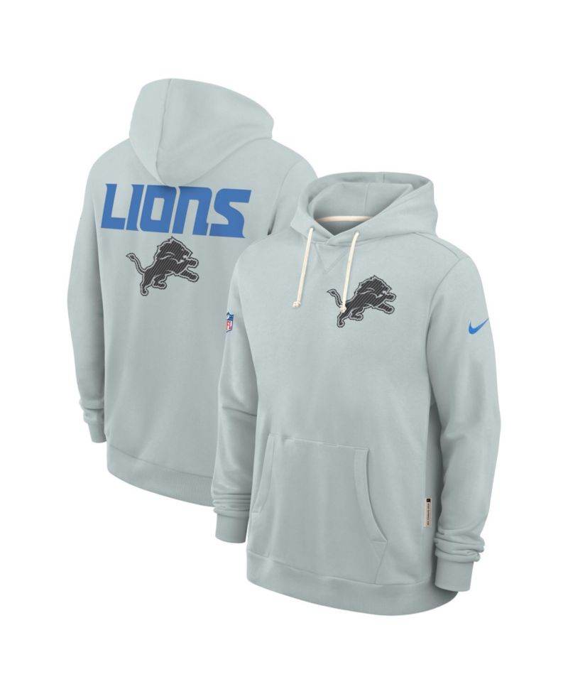 Men's Silver Detroit Lions 2026 Rivalries Collection Sideline Pullover Hoodie