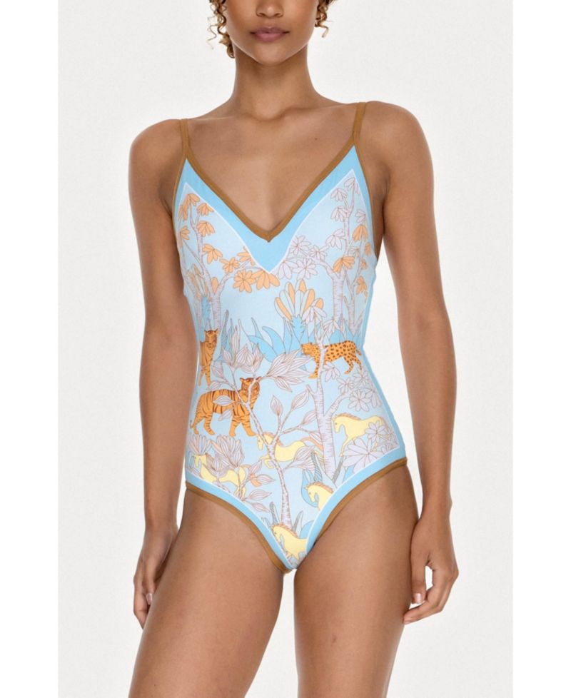 Jungle Adventure Reversible V-Neck One-Piece Swimsuit