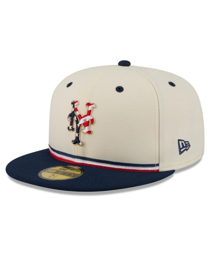 Men's Cream/Blue New York Mets USA 250 Fourth of July 59FIFTY Fitted Hat