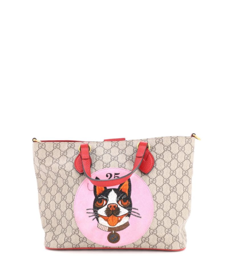 Small Convertible Soft Tote GG Coated Canvas with Applique