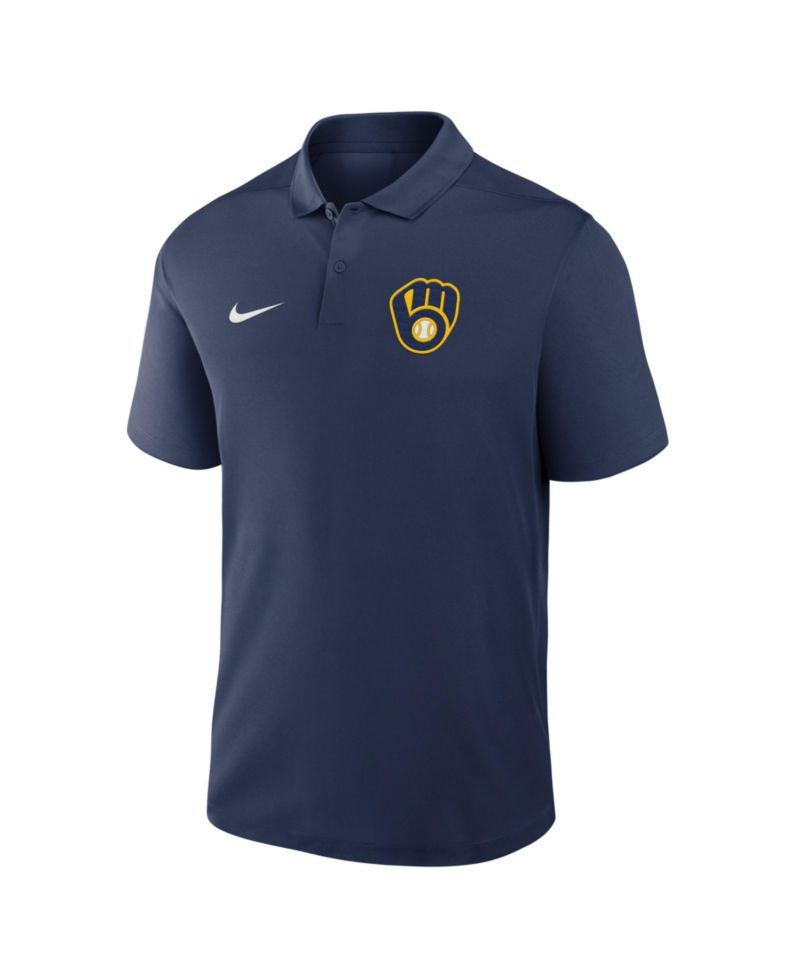 Men's Navy Milwaukee Brewers Dri-FIT Victory Polo Shirt