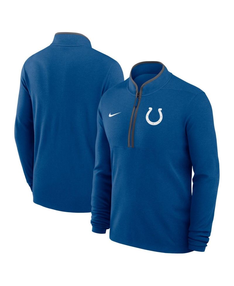 Men's Royal Indianapolis Colts Lightweight Victory Dri-FIT Half-Zip Pullover Hoodie