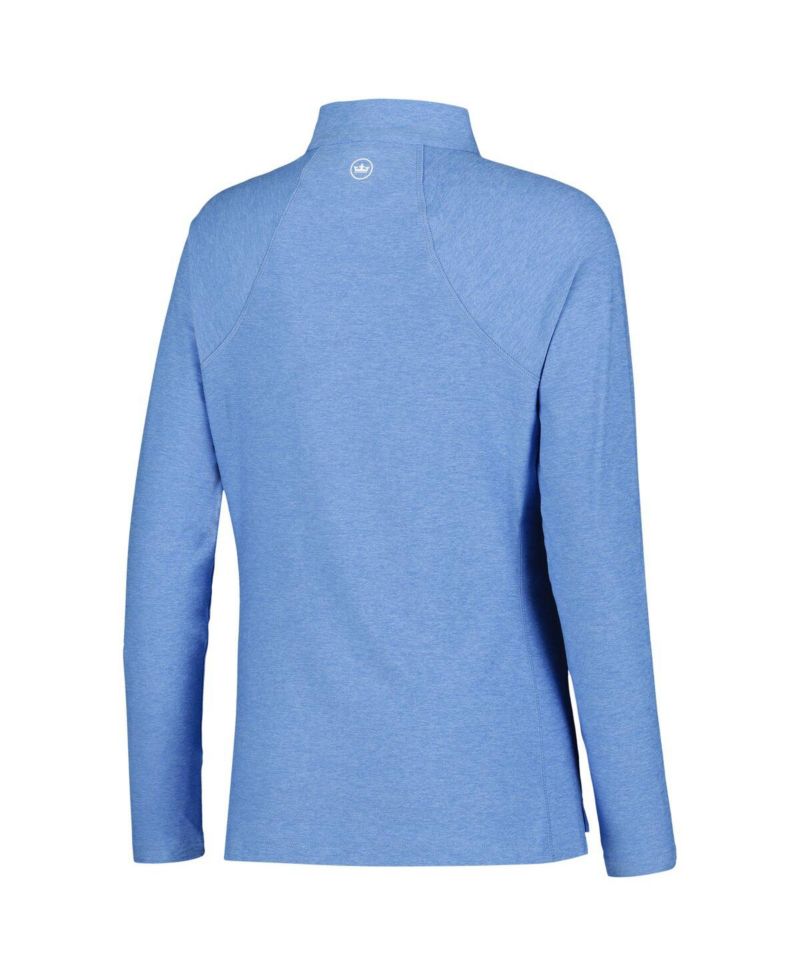 Women's Light Blue THE PLAYERS Melange Raglan Perth Quarter-Zip Top