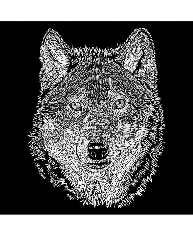 Men's Cotton/Poly Blend Word Art T-shirt - Wolf