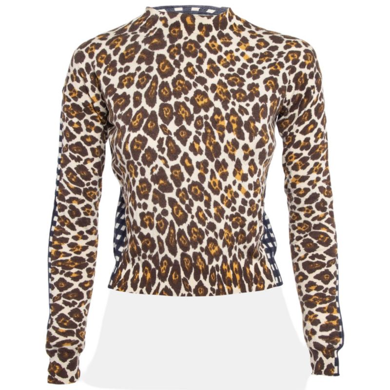 Women's Multicolor Printed High Neck Knit Top